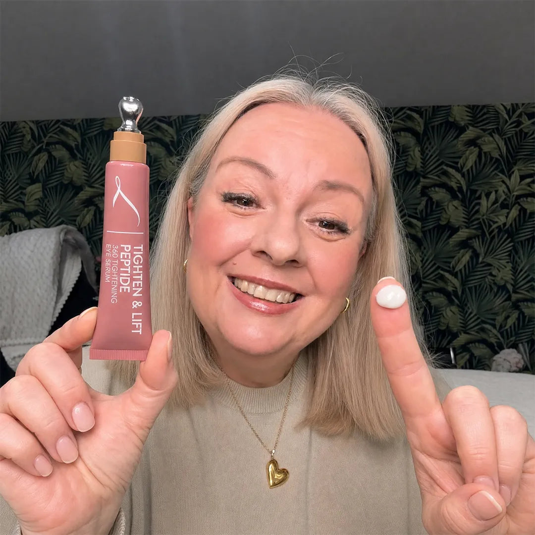 Apply one pump of Age-Rewinding Peptide Eye Serum